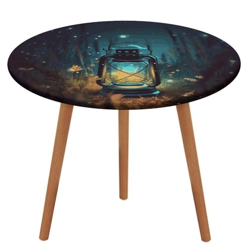 NKJJSTES Fitted Round Table Cloth Elastic Stretch Tablecloth Fireflies and Lantern Waterproof Table Cover for Camping Indoor and Outdoor NKJJSTES Fitted Round Table Cloth Elastic Stretch Tablecloth Fireflies and Lantern Waterproof Table Cover for Camping Indoor and Outdoor von NKJJSTES