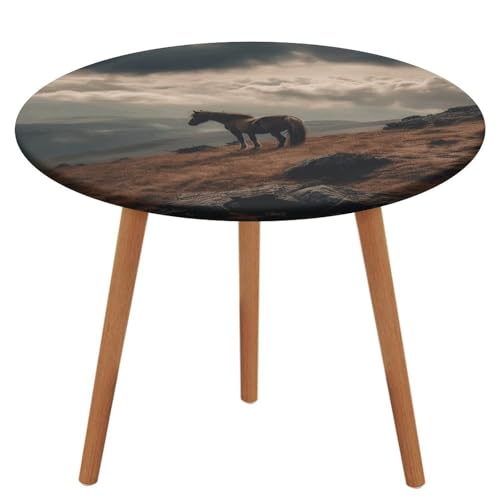 NKJJSTES Fitted Round Table Cloth Elastic Stretch Tablecloth Horse Grazing on The Mountain Waterproof Table Cover for Camping Indoor and Outdoor NKJJSTES Fitted Round Table Cloth Elastic Stretch Tablecloth Horse Grazing on The Mountain Waterproof Table Cover for Camping Indoor and Outdoor von NKJJSTES