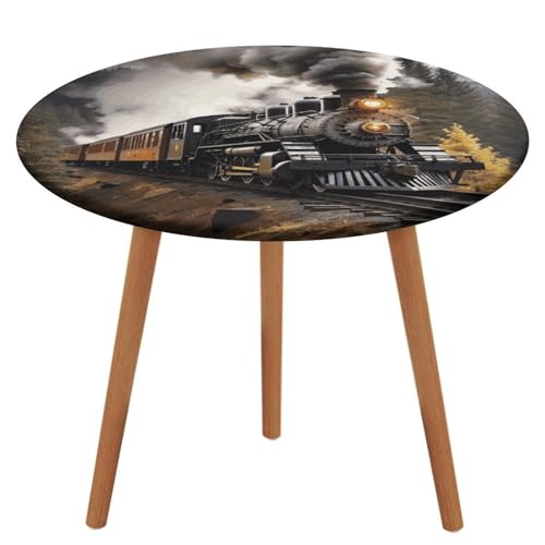 NKJJSTES Fitted Round Table Cloth Elastic Stretch Tablecloth Steam Train Waterproof Table Cover for Camping Indoor and Outdoor NKJJSTES Fitted Round Table Cloth Elastic Stretch Tablecloth Steam Train Waterproof Table Cover for Camping Indoor and Outdoor von NKJJSTES