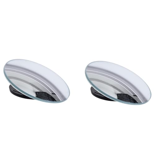 NKURTPC Auto Spiegelkappen 2 Stück Auto Rundrahmen Konvexer Toter-Winkel-Spiegel Weitwinkel 360 Grad Verstellbarer Rückspiegel(2pcs Frameless) von NKURTPC