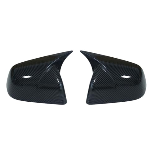 NKURTPC Auto Spiegelkappen Passend für Tesla Model Y Juniper 2025 Rückansicht Seitenspiegelabdeckung Shell Case Bull Horn Rückspiegelabdeckung(Carbon Fiber Pattern) von NKURTPC