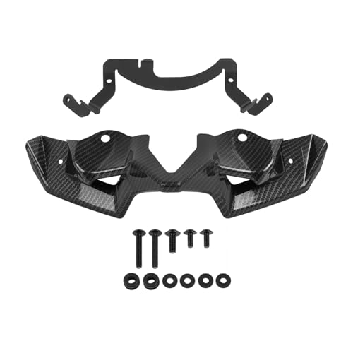 NKURTPC Windschutzscheibe Windabweiser Frontspoiler Passend für Kawasaki Z900 Z 900 2020-2024 2023 Sport Naked Downforce Winglet Aerodynamische Flügel Kit Spoiler(Twill Pattern) von NKURTPC