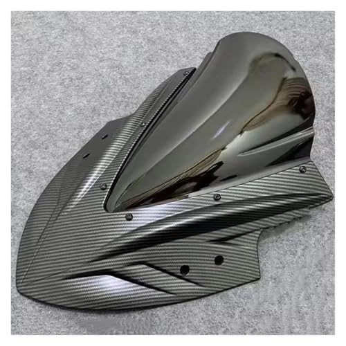 NKURTPC Windschutzscheibe Windabweiser Passend für Kawasaki Ninja 200 Ninja 300 Ninja 250 2013-2023 Motorrad-Windschutzscheibe, Windabweiser, Doppelblasen-Windschutzscheibe(Matte Carbon Black) von NKURTPC