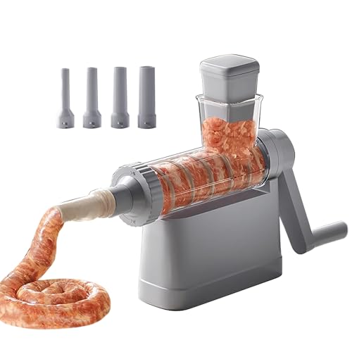 Manuelle Wurstfüller, mit 4 Füllrohren, for hausgemachte Wurst und schnelles Füllen von Hackfleisch von NKXASLS