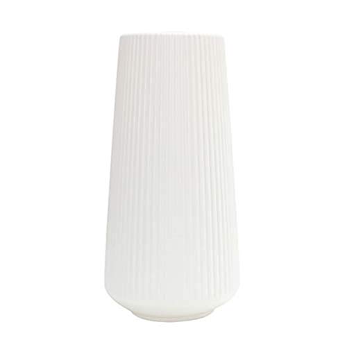 Nalakey Groß Vase Deko,Moderne einfache Stil Blumenvase，Kunststoff-vasen,Anti Drop Vase Für Dekorieren Von Wohnzimmer,Schlafzimmer,Büro,Restaurant,Café (Weiß) von NKY