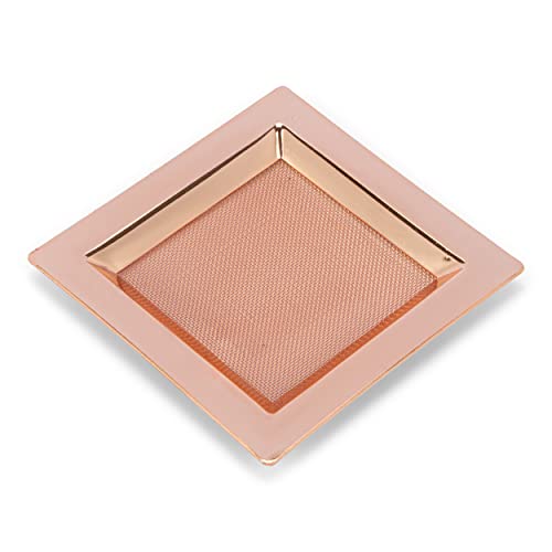 NKLaus Eckiges Räuchersieb Rosegold Edelstahl 8x8 cm Quadratisch Weihrauchgefäß 1215 von NKlaus