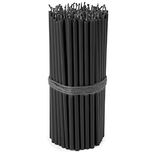 NKlaus - 100x Stabkerzen schwarz Tropffrei L 15cm Altarkerzen Premium Paraffinwachs 36135 von NKlaus