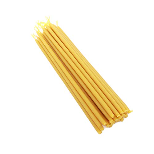 NKlaus 133g (ca. 20 St.) Kerzen 100% Bienenwachs 22cm handarbeit Griechenland 36320 von NKlaus