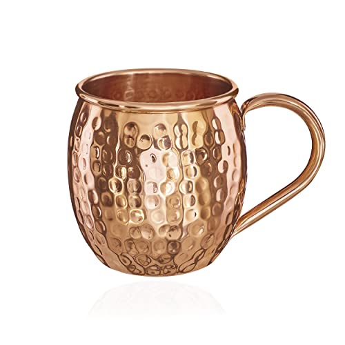 NKlaus 140g Kupferbecher reines Kupfer 100% Ayuverda Kupfertasse Oval Moscow Mule 500ml 11261 von NKlaus