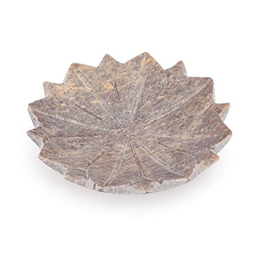 NKlaus 15cm Räucherschale Lotus aus Speckstein für Weihrauch Kräuter und Räucherwerke 14007 von NKlaus