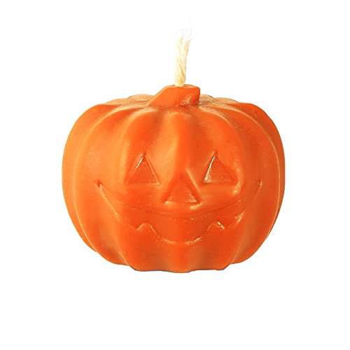 NKlaus 1x Halloween Bienenwachs Kürbis Kerze 4,5x6,5cm orange Herbstdeko Party 36433 von NKlaus