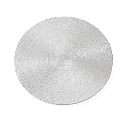 NKlaus 1x Kerzenteller Ø 12cm Aluminium Silber matt Optik Dekorationteller rund Stärke 0,5cm Kerzenuntersetzer Stumpenkerzen Windlichter Spülmaschinenfest 2806 von NKlaus