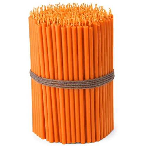 NKlaus - 250x Stabkerzen orange Tropffrei Rußfrei dünn L 16cm Premium Paraffinwachs 36109 von NKlaus