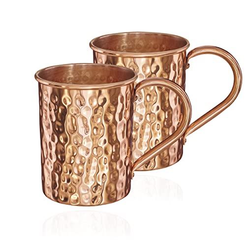 NKlaus 2x 145g Kupferbecher reines Kupfer (100%) Kupfertasse Zylinder Moscow Mule 500ml 11264 von NKlaus