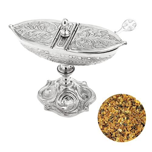 NKlaus 3tlg Set Weihrauchschiffchen in Silber mit Löffel 100g Myrrhe Reines Baumharz 40659 NKlaus 3tlg Set Weihrauchschiffchen in Silber mit Löffel 100g Myrrhe Reines Baumharz 40659 von NKlaus