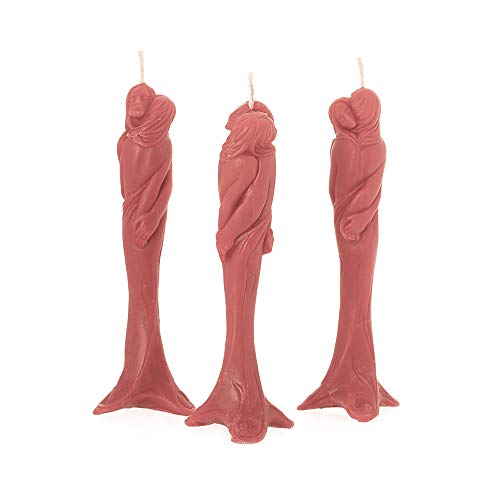 NKlaus - 3x Bienenwachs Stella der Liebe - rose Kerze - Handarbeit Ritualkerze Tropfkerzen 36350 von NKlaus