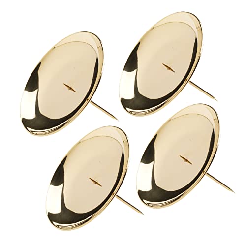 NKlaus 4X Adventskranz Kerzenteller Ø12cm Kranzteller Advent mit Dorn Messing Gold Deko 10661 NKlaus 4X Adventskranz Kerzenteller Ø12cm Kranzteller Advent mit Dorn Messing Gold Deko 10661 von NKlaus