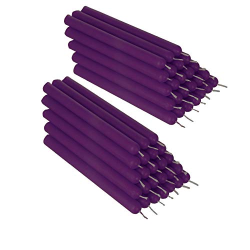 NKlaus 50x violett Bienenwachs 12cm rußfrei Tafelkerzen Handarbeit Ritualkerze Tropfkerzen 36335 von NKlaus