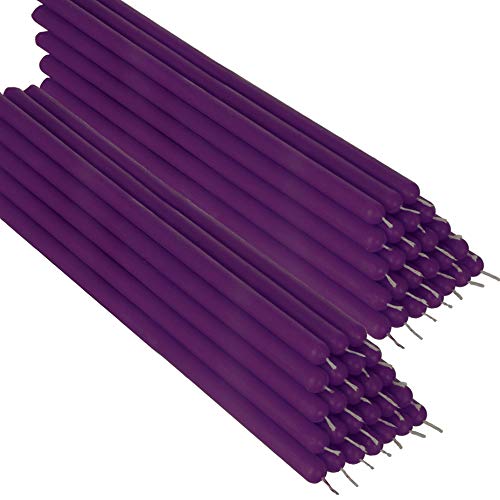 NKlaus 50x violett Bienenwachs 26cm rußfrei Tafelkerzen Handarbeit Ritualkerze Tropfkerzen 36337 von NKlaus