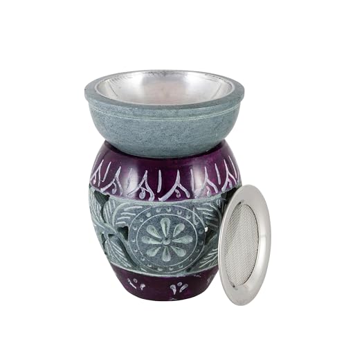 NKlaus - Speckstein Räucherstövchen – Aromalampe für Harze & Kräuter, mit Sieb + Metall Schale 15728 NKlaus - Speckstein Räucherstövchen – Aromalampe für Harze & Kräuter, mit Sieb + Metall Schale 15728 von NKlaus