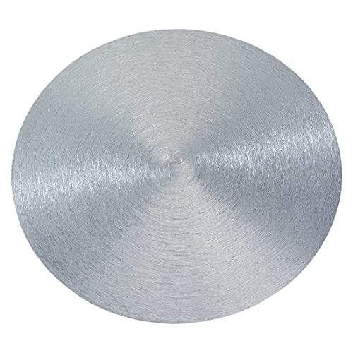 NKlaus Aluminium Kerzenteller rund Ø14cm Kerzenhalter Silber schieferoptik Kerzenhalter Gebürstet - Design 10344 von NKlaus