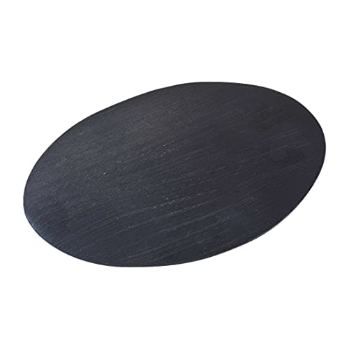 NKlaus Aluminium Tablett oval 20,5x14cm schwarz Schmuckablage Kerzenteller Untersetzer Deko Gebürstet - Design 10389 von NKlaus