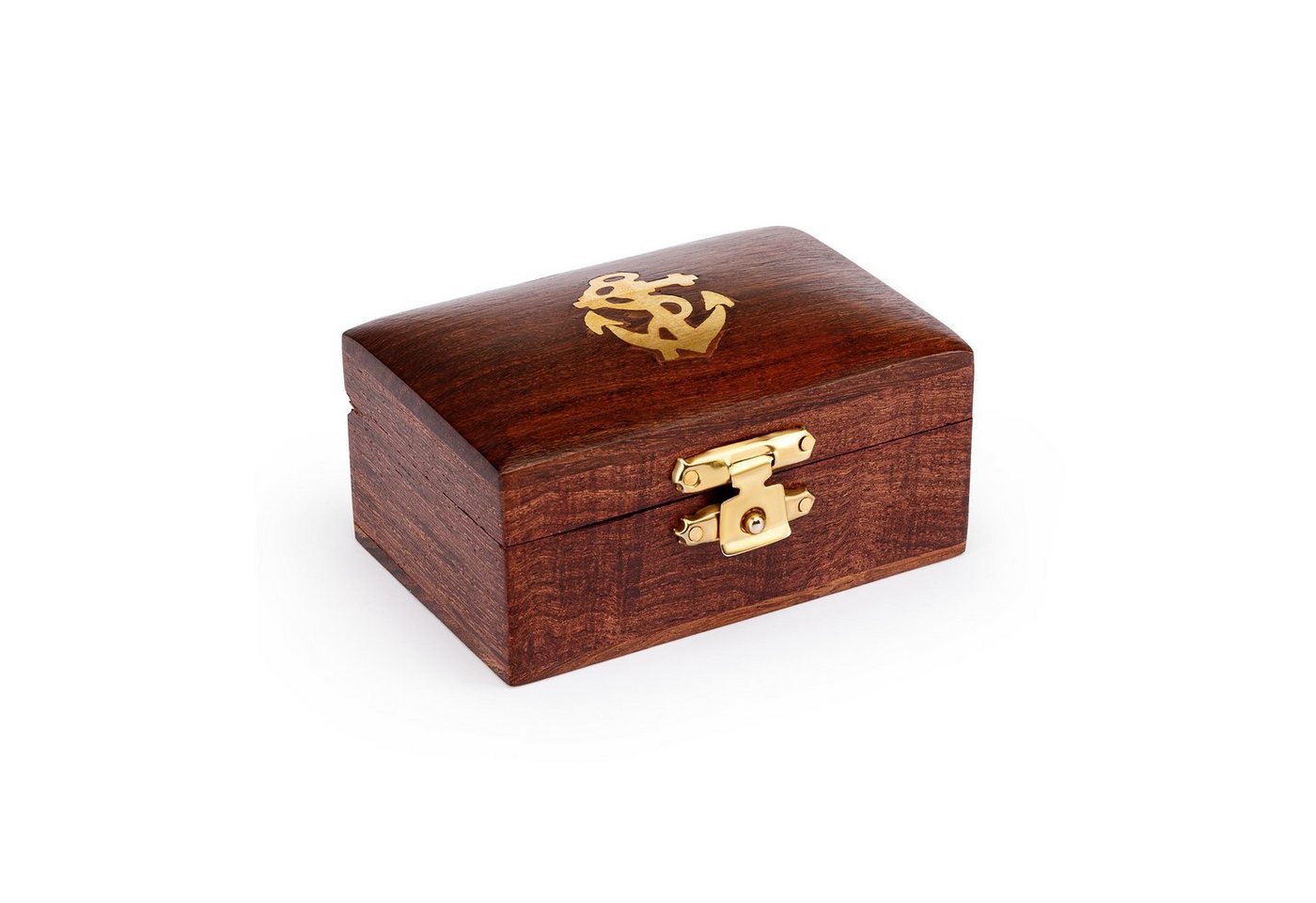 NKlaus Aufbewahrungsbox Maritim Aufbewahrungsbox aus Holz und Messing gold 7,5x5x3,7cm Aufbewa (Lieferumfang: 1 Stück) von NKlaus