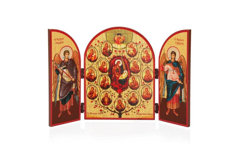 NKlaus Bild Baum von Heiliger Gottesmutter Ikone Triptychon Holz 25x16cm Christlic, Religion NKlaus Bild Baum von Heiliger Gottesmutter Ikone Triptychon Holz 25x16cm Christlic, Religion von NKlaus