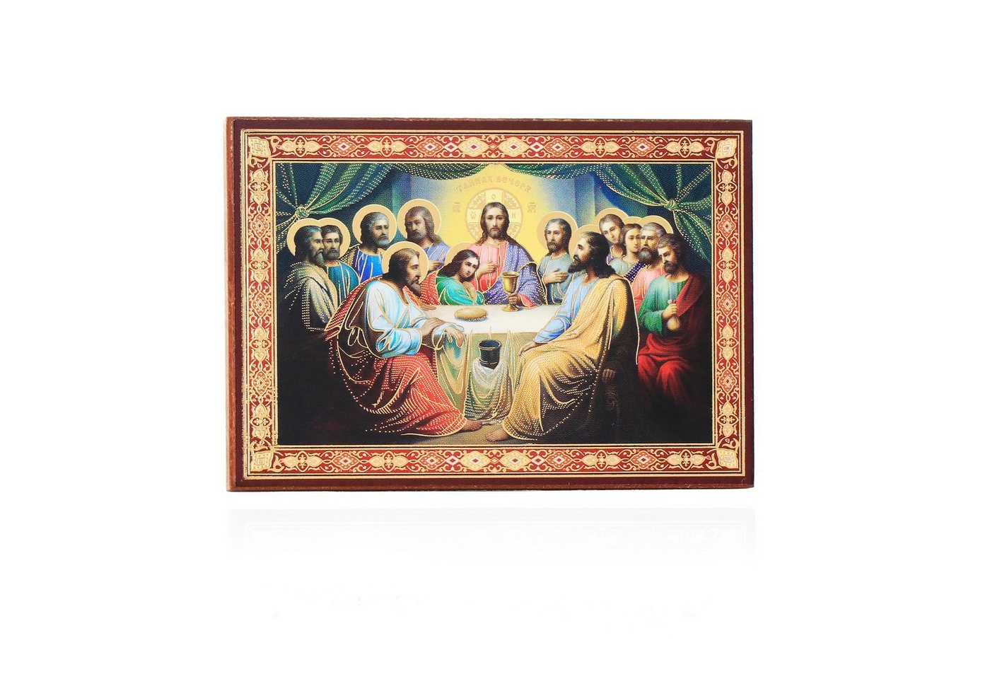 NKlaus Bild Das Letzte Abendmahl Holz Ikone 6x8cm christlich orthodox 11404, Religion von NKlaus