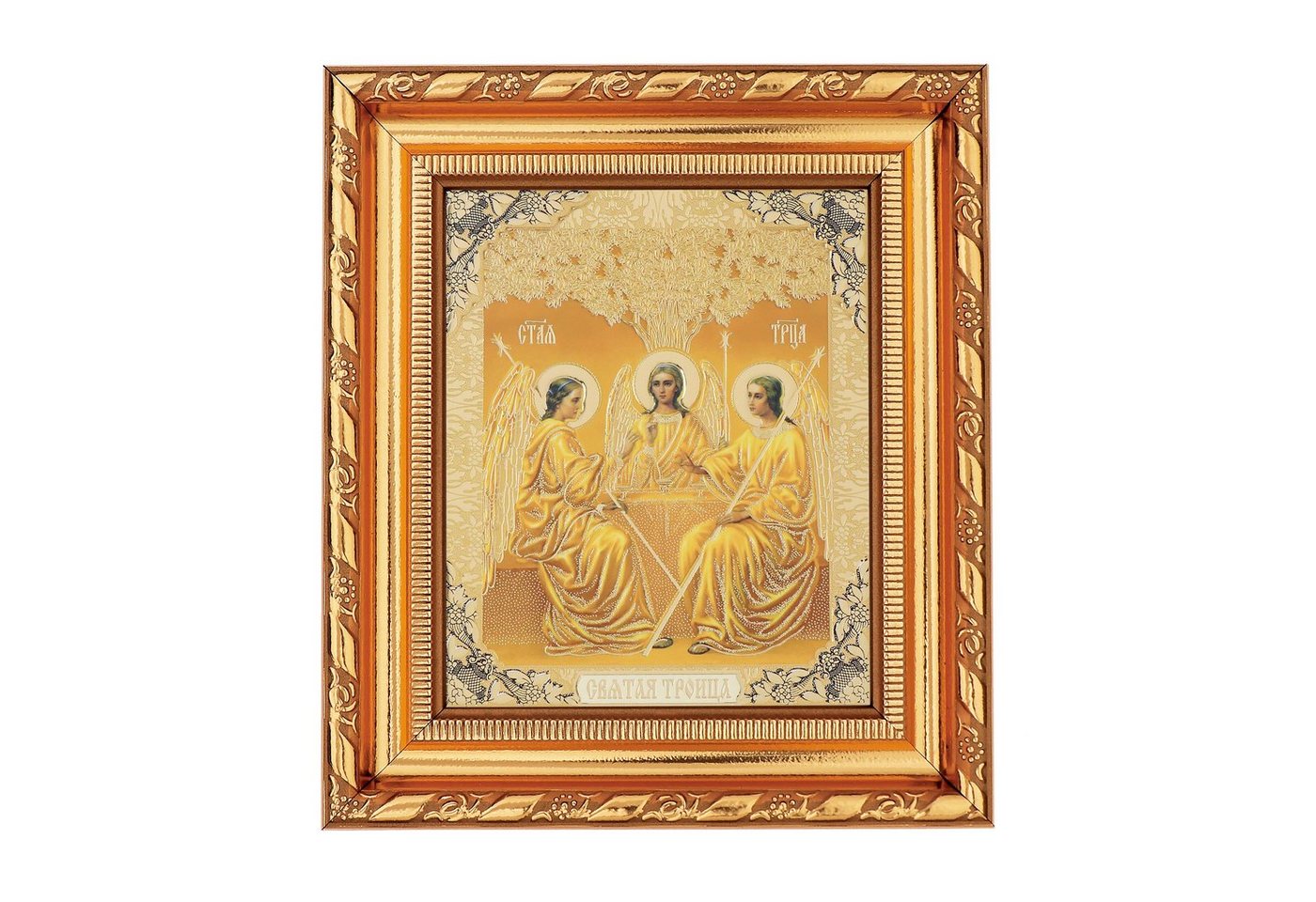 NKlaus Bild Die Heilige Dreifaltigkeit Ikone im Rahmen mit Glas 14x16cm christlich, Religion von NKlaus