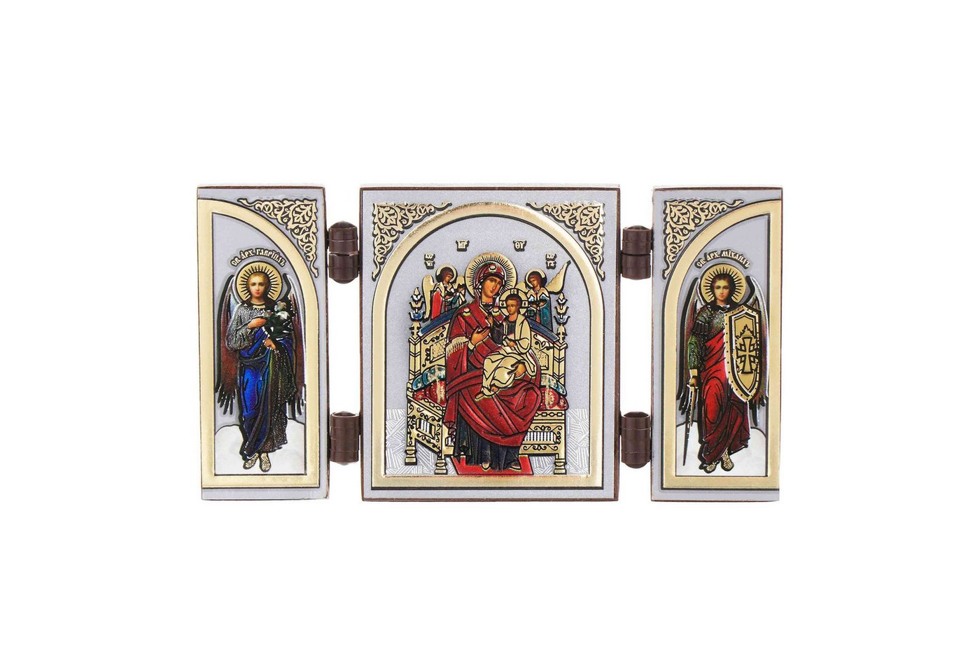 NKlaus Bild Gottesmutter All Königen Ikone Triptychon Christlich reise Altar Holz, Religion von NKlaus