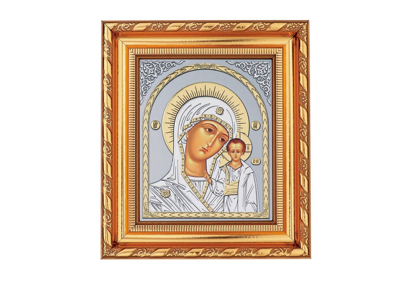 NKlaus Bild Gottesmutter Von Kazan Ikone, Rahmen mit Glas 14x16cm christlich ortho, Religion von NKlaus