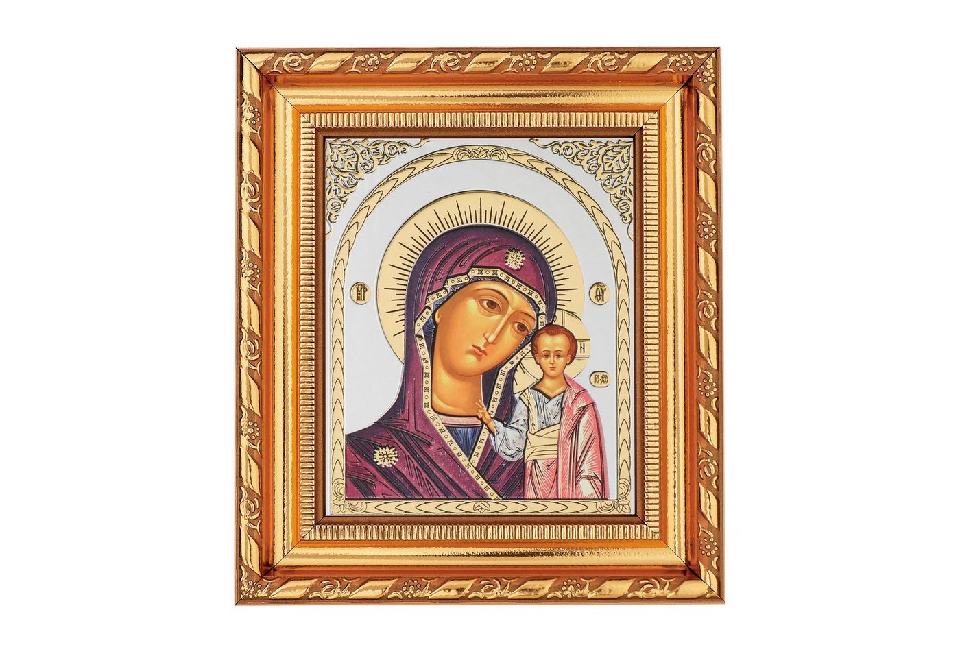 NKlaus Bild Gottesmutter Von Kazan Ikone, Rahmen mit Glas 14x16cm christlich ortho, Religion von NKlaus