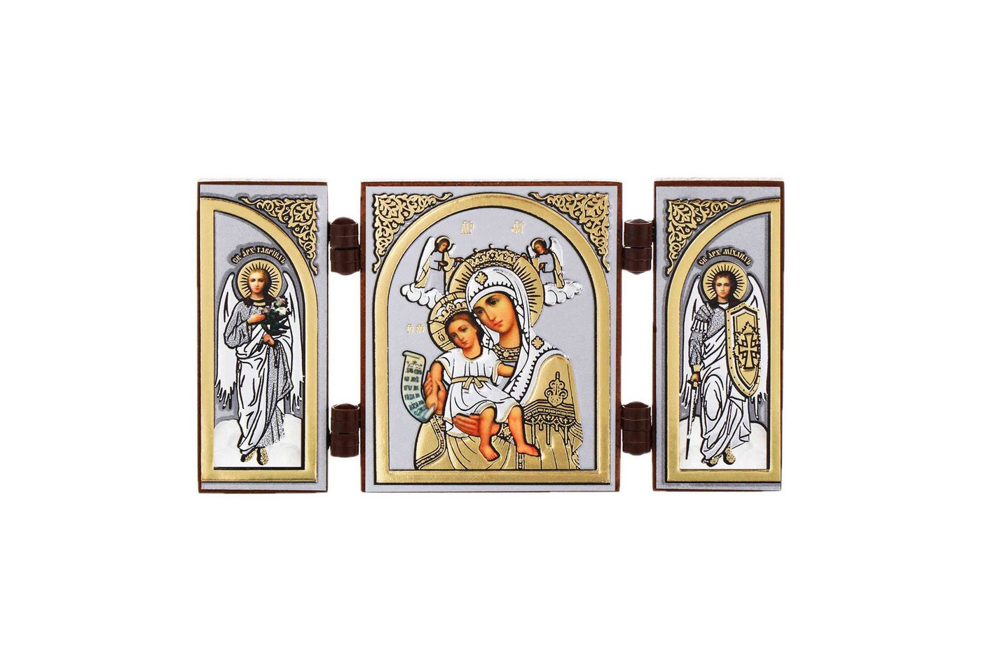 NKlaus Bild Gottesmutter Würdig Ist Ikone Triptychon Christlich reise Altar Holz 1, Religion von NKlaus