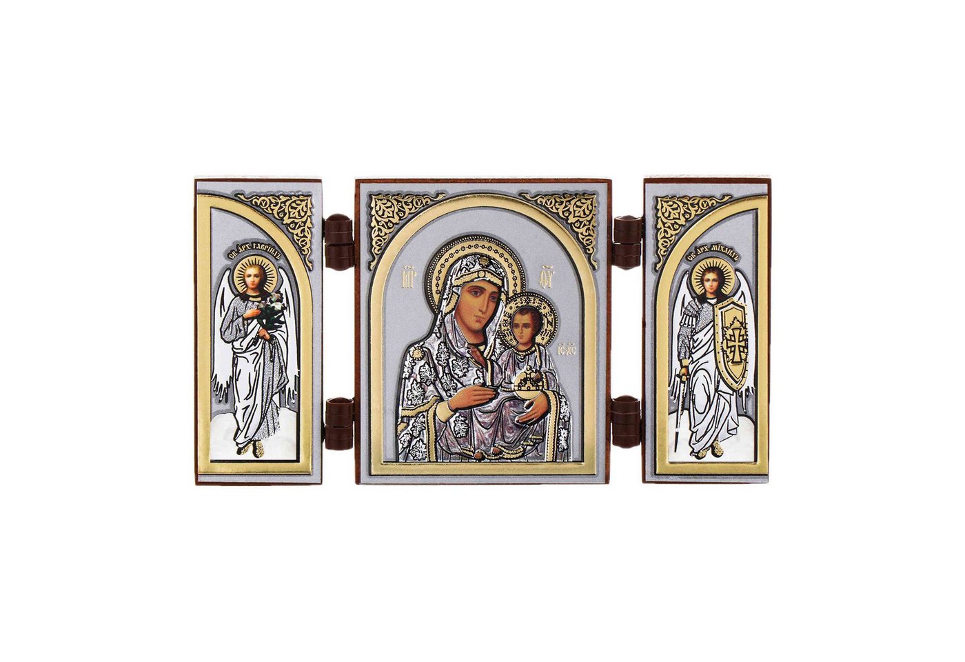 NKlaus Bild Gottesmutter von Jerusalem Ikone Triptychon Christlich Holz Altar 1682, Religion von NKlaus