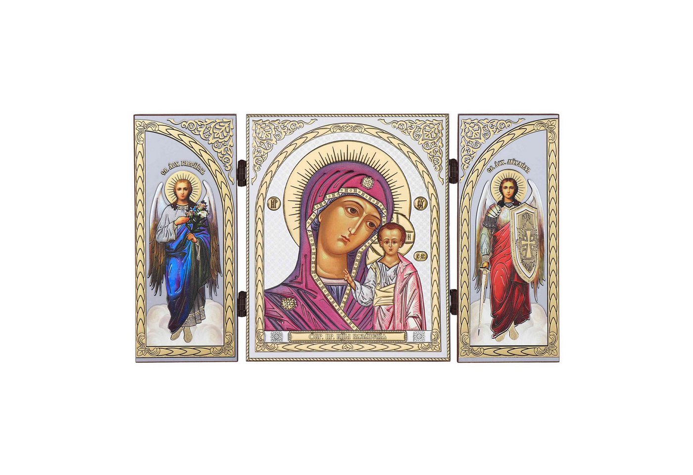 NKlaus Bild Gottesmutter von Kazan Ikone Triptychon Christlich Holz Altar Ikonogra, Religion von NKlaus