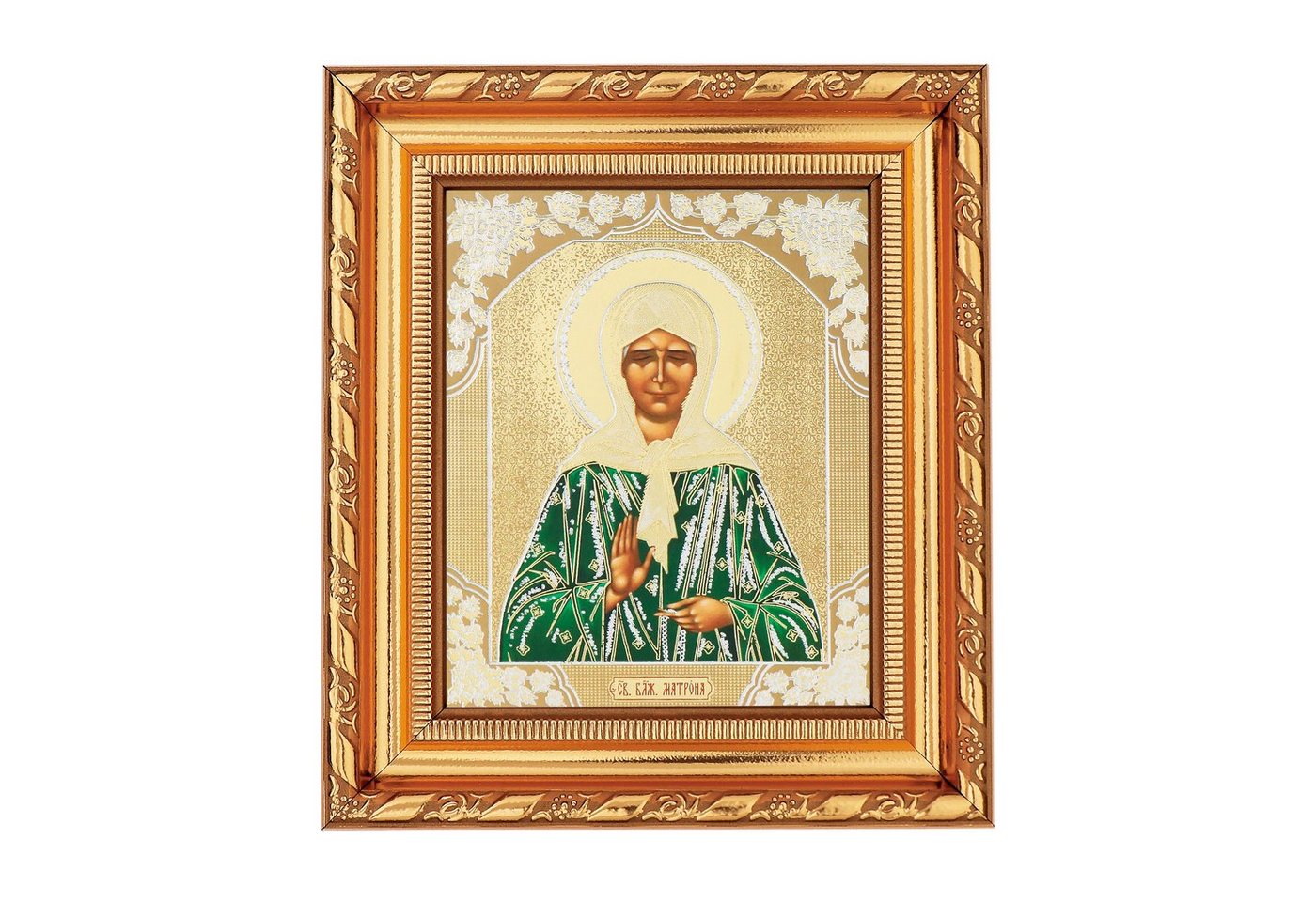 NKlaus Bild Heilige Matrona Ikone im Rahmen mit dem Glas 14x16cm christlich ortho, Religion von NKlaus