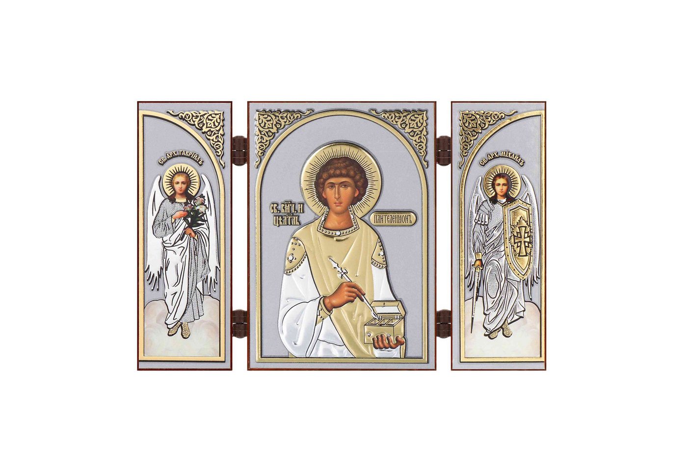 NKlaus Bild Heiliger Pantaleon Ikone Triptychon Christlich Holz Altar Ikonografie, Religion von NKlaus