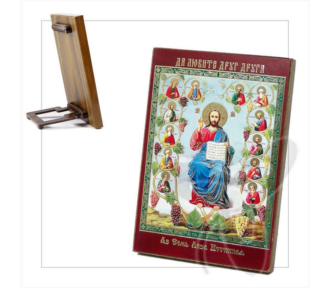 NKlaus Bild Ikone 12 Aposteln Weinstock Holz 8x6 Икона 12 Апостолов Лоза Истинная, Religion von NKlaus