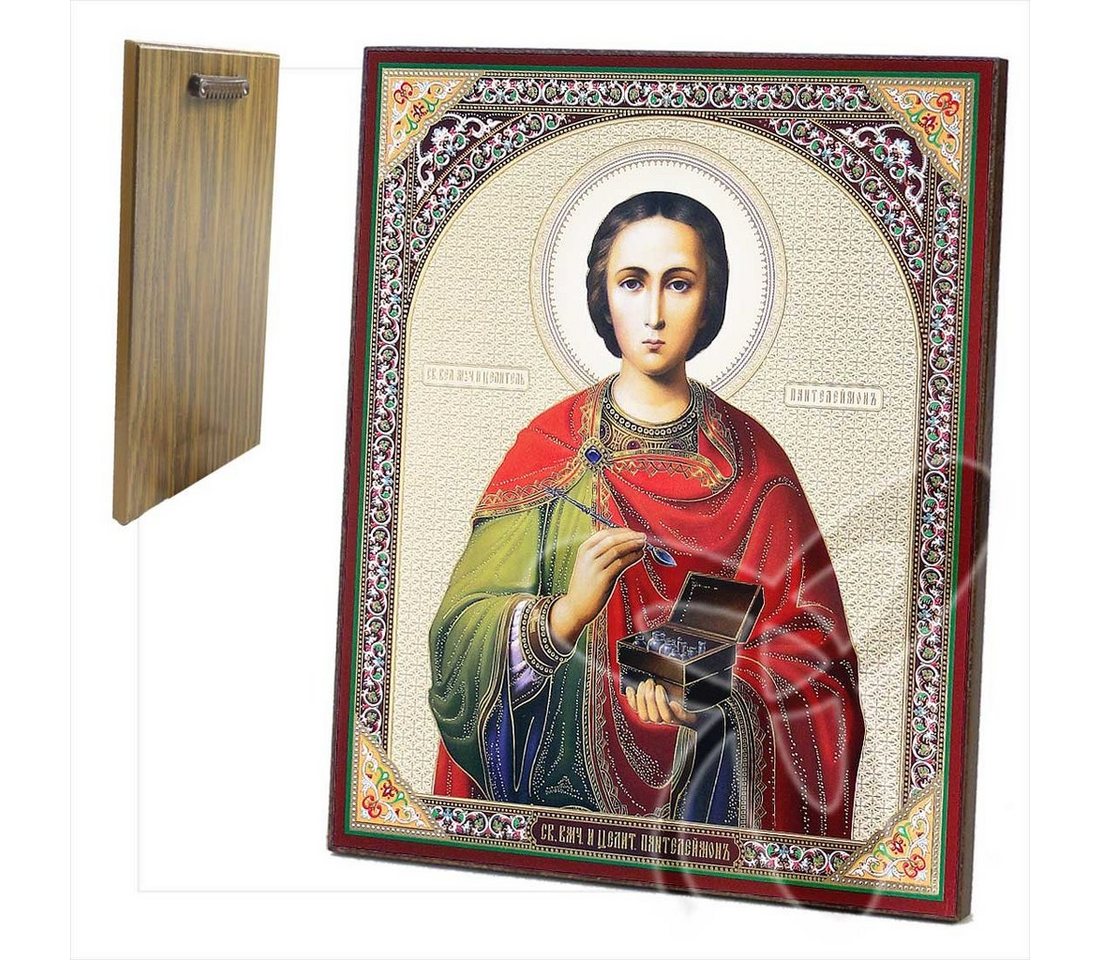 NKlaus Bild Ikone Heiliger Pantaleon Holz 20 X 24 Икона Великомученик Целитель Пан, Religion von NKlaus