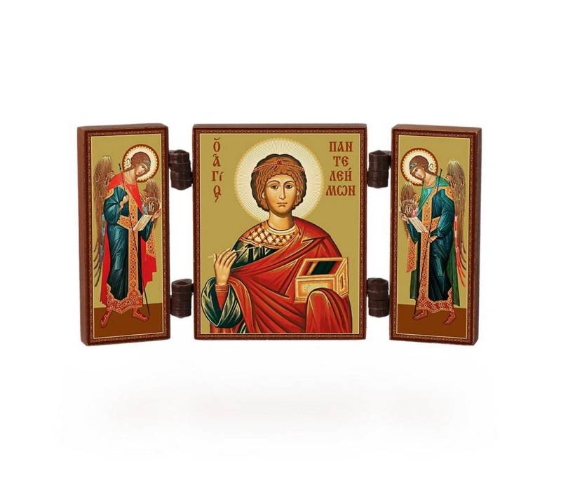 NKlaus Bild Ikone - Heiliger Pantaleon - christliche reise Altar Holz Triptychon, Religion von NKlaus