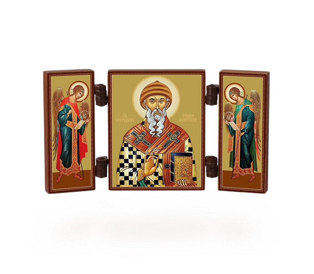 NKlaus Bild Ikone - Heiliger Spyridon - christliche Altar kleine holz Triptychon O, Religion von NKlaus