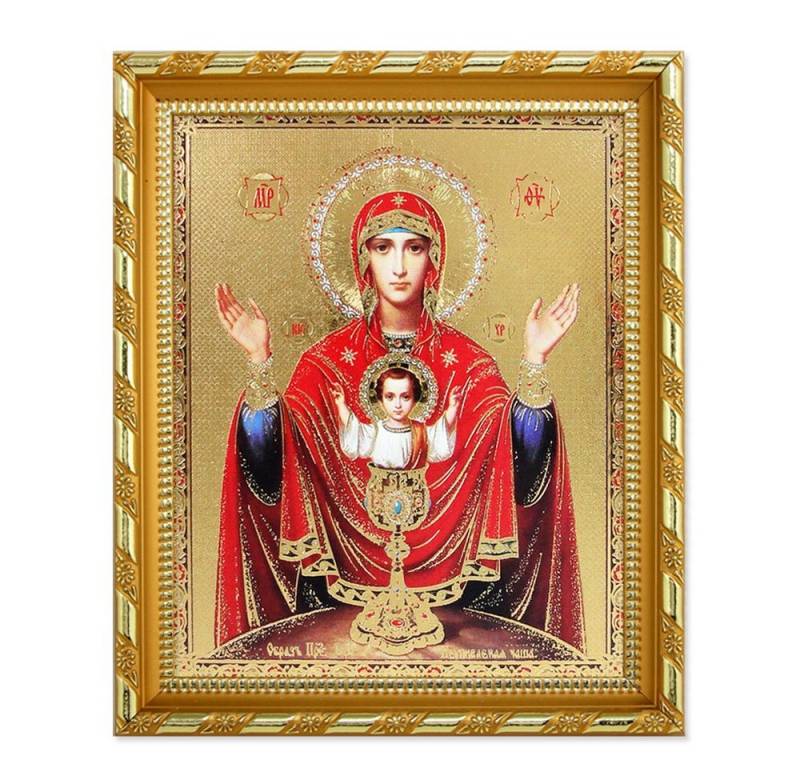 NKlaus Bild Ikone Unversiegbare Kelch Holz 21x18 Неупиваемая Чаша Икона, Religion von NKlaus