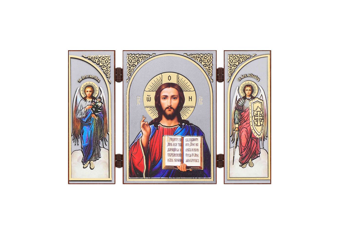 NKlaus Bild Jesus Christus Ikone Triptychon Christlich Holz Reise Altar Ikonografi, Religion von NKlaus