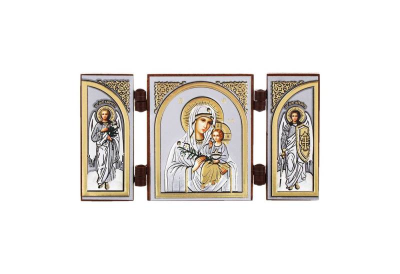 NKlaus Bild Nicht Verwelkende Blume Ikone Triptychon Christlich reise Altar Holz 1, Religion von NKlaus