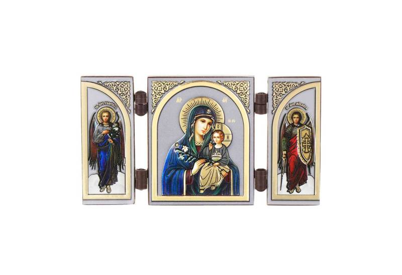 NKlaus Bild Nicht Verwelkende Blume Ikone Triptychon Christlich reise Altar Holz 1, Religion von NKlaus