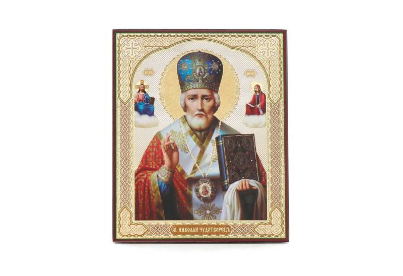 NKlaus Bild Sankt Nikolaus von Myra Holz Ikone 10x12cm christlich orthodox, Segen, Religion von NKlaus