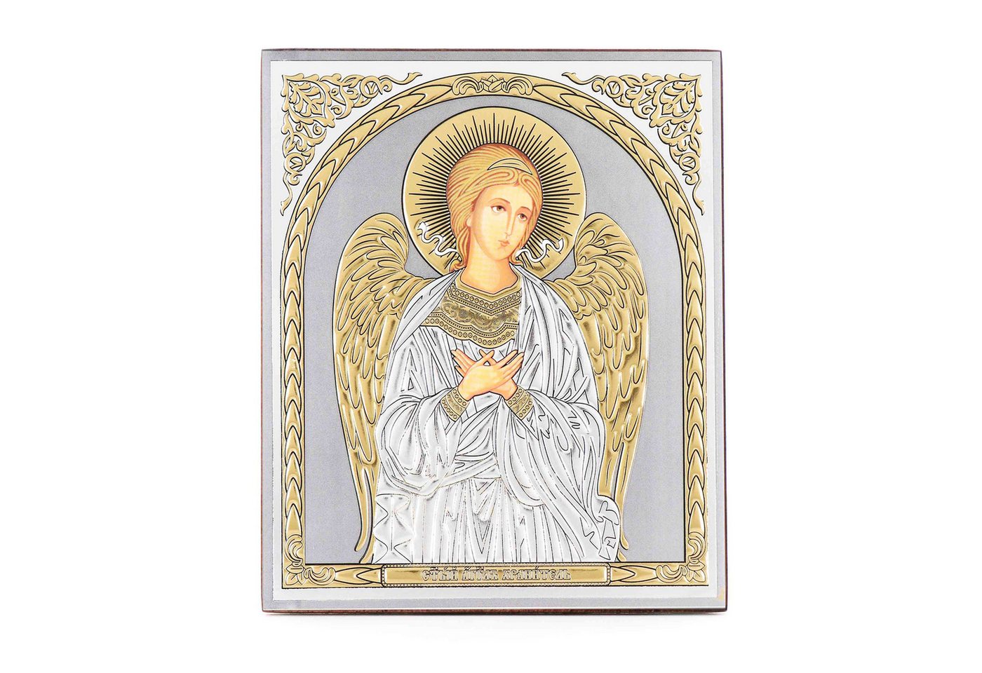 NKlaus Bild Schutzengel Holz Ikone 15x18cm christlich orthodox religiös Segen 1656, Religion von NKlaus