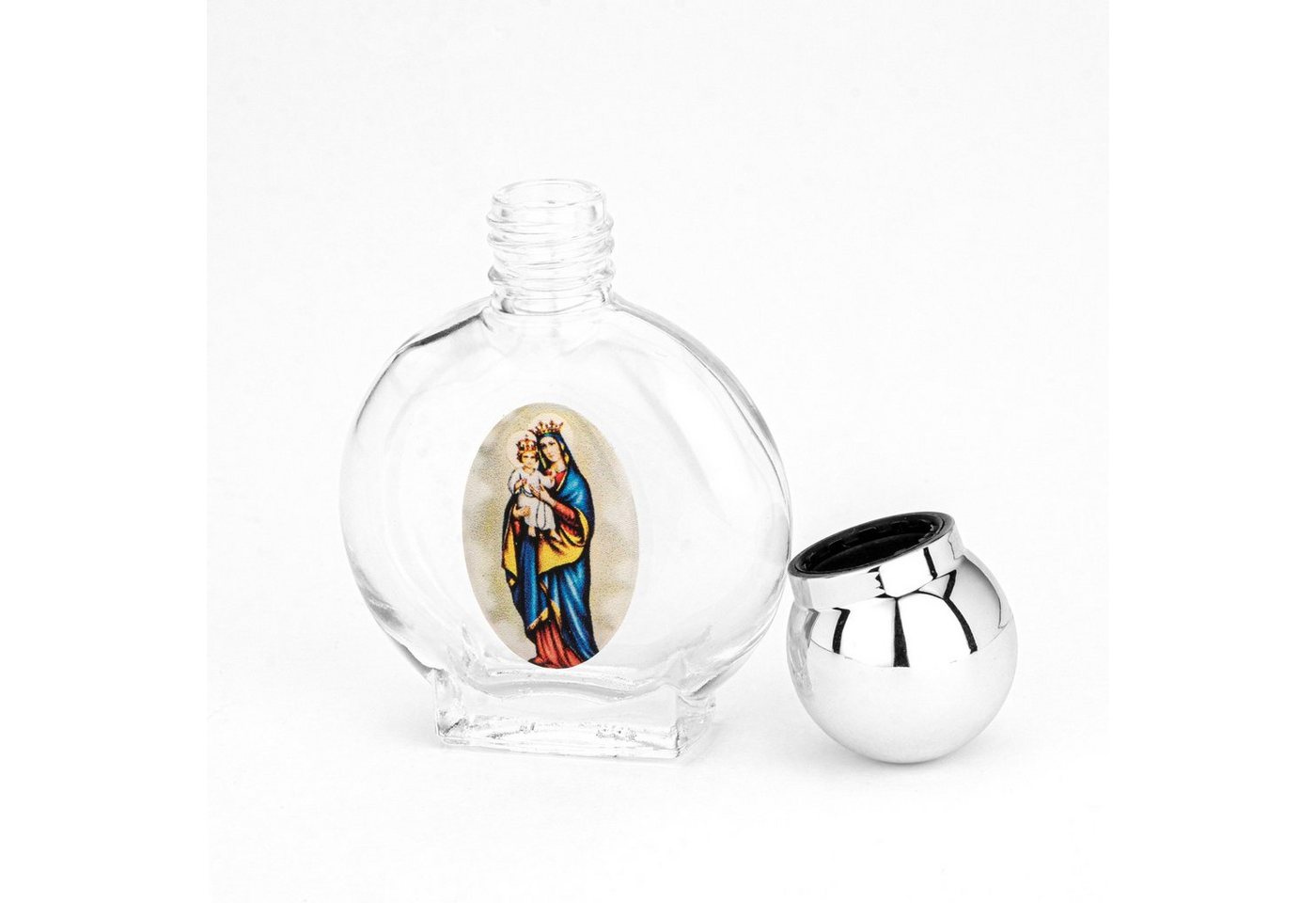 NKlaus Dekofigur 15ml Sakrale Weihwasserflasche aus Glas motiv Madonna Krone 7x4,5x2 cm, Made in Germany von NKlaus