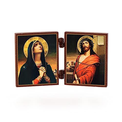 NKlaus - Deva Maria & Jesus - christliche holz Diptychon - Skorbjashhaja Bogorodica i Spasitel - reise Altar 36153 NKlaus - Deva Maria & Jesus - christliche holz Diptychon - Skorbjashhaja Bogorodica i Spasitel - reise Altar 36153 von NKlaus